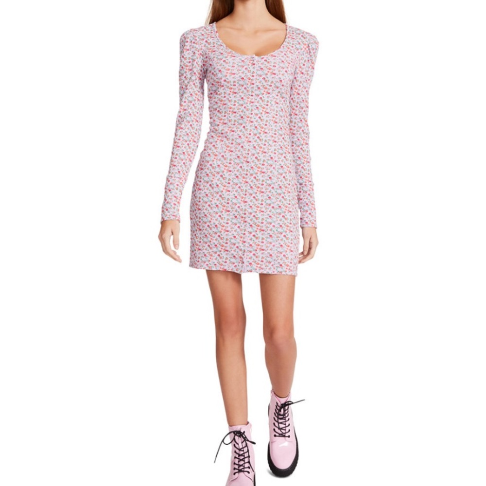 Mauve Shadow Waffle-Knit Snap-Front Dress